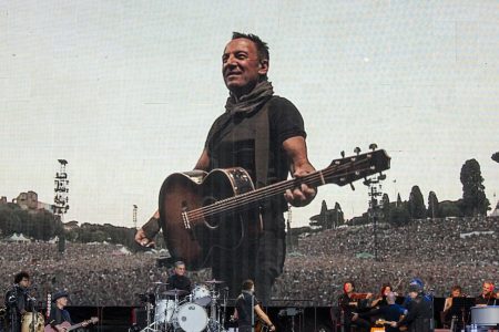 ROME, ITALY - JULY 16: Bruce Springsteen and The E Street Band performs in concert at Circo Massimo on july 16, 2016 in Rome, Italy.  (Photo by Roberto Panucci/Corbis via Getty Images)