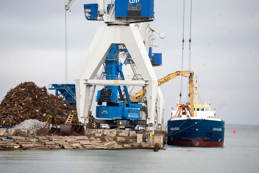 Scrap metal for recycling is unloaded from a ship at Copenhagen Malmoe Port (CMP), in Malmoe, Sweden. (Linus Hook/Bloomberg via Getty Images)