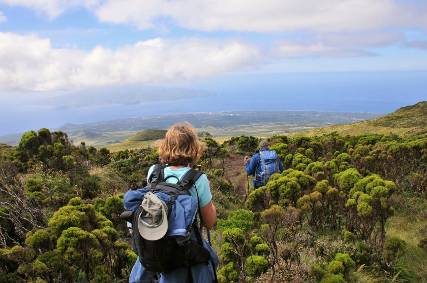 Hiking near the volcano Ponta do Pico in the Azores, Portugal (Getty Images)