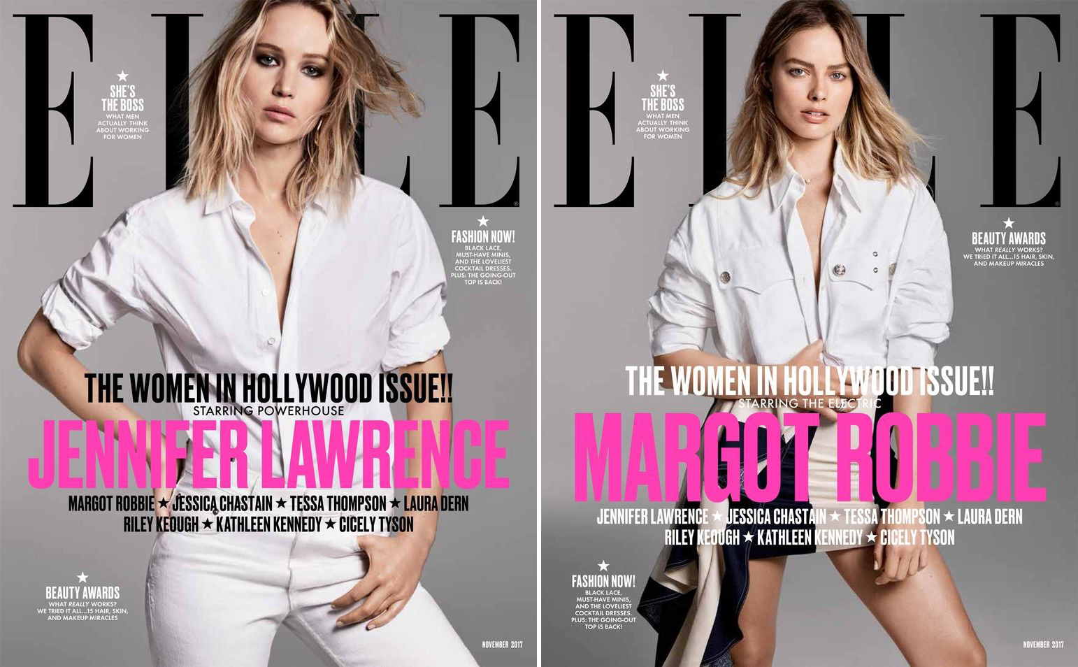 Jennifer Lawrence, Margot Robbie Star in Elle's Hollywood Women List ...