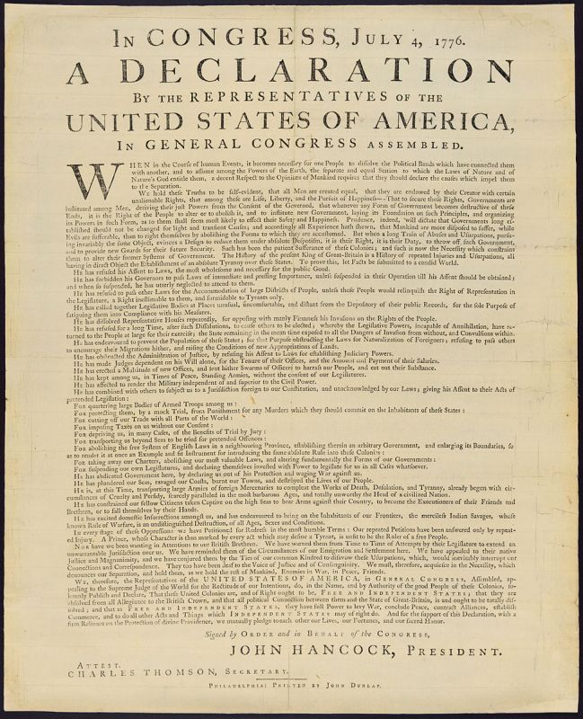 Copy of Declaration of Independence Survived Civil War Behind Wallpaper ...