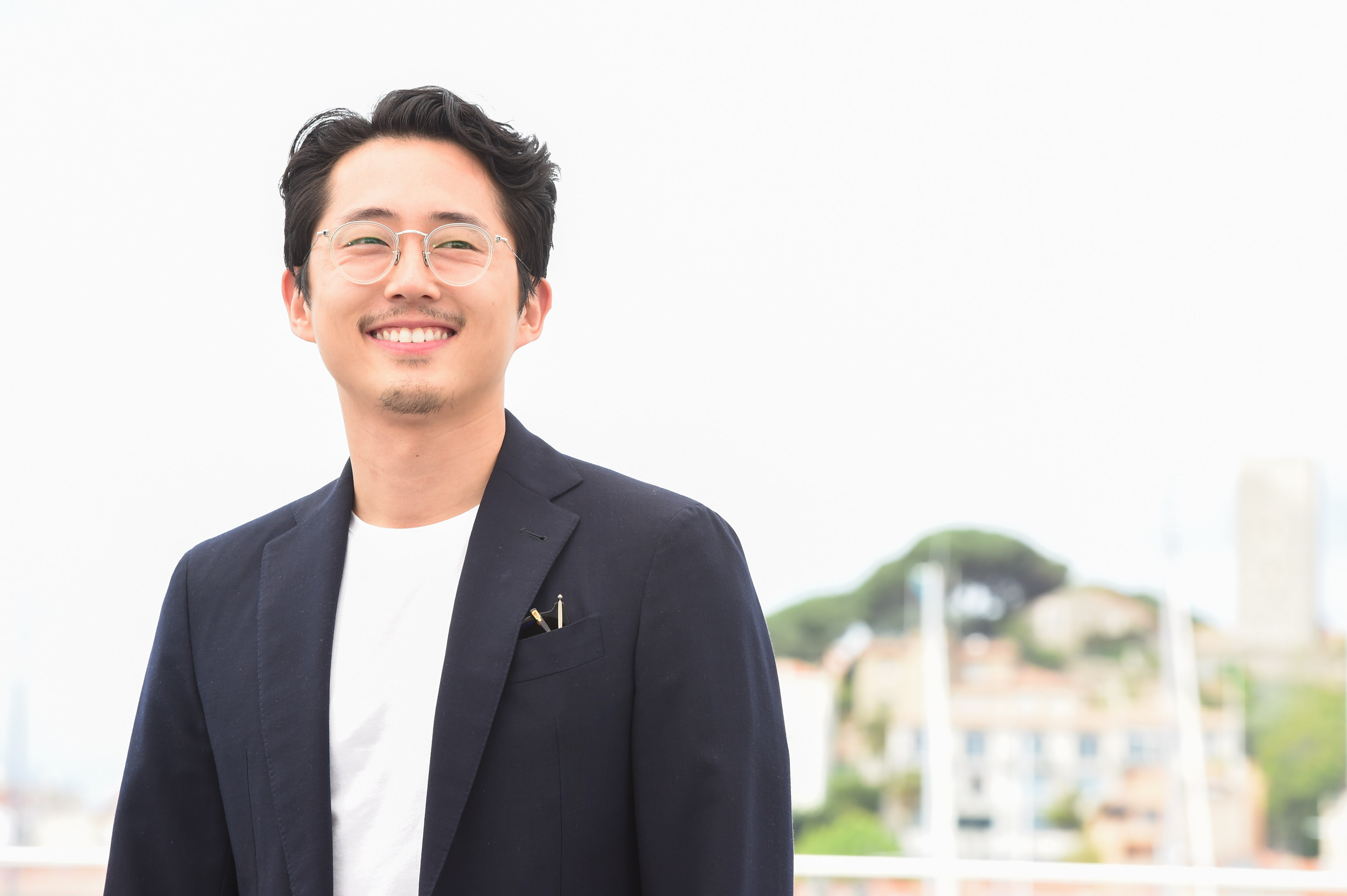 Steven yeun. Steven Yeun in White Pants. Steven Yeun Photoshoot for Magazine.