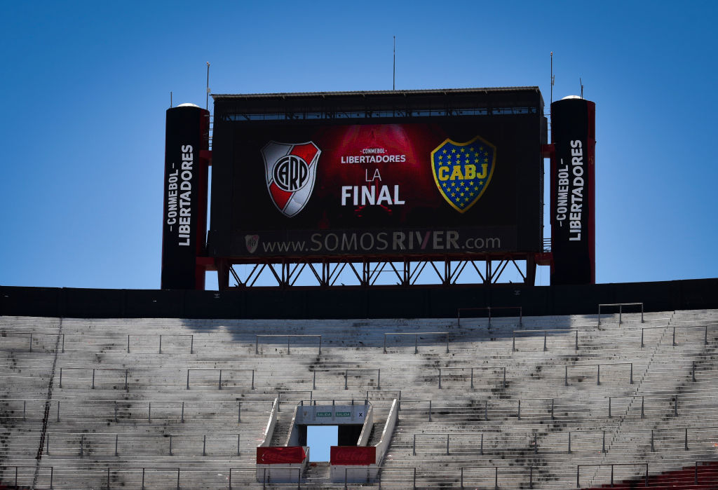 BUENOS AIRES, ARGENTINA - NOVEMBER 25: General view of Monumental Stadium prior the second leg of the final of Copa CONMEBOL Libertadores 2018 between River Plate and Boca Juniors at Estadio Monumental Antonio Vespucio Liberti on November 25, 2018 in Buenos Aires, Argentina. (Photo by Marcelo Endelli/Getty Images)