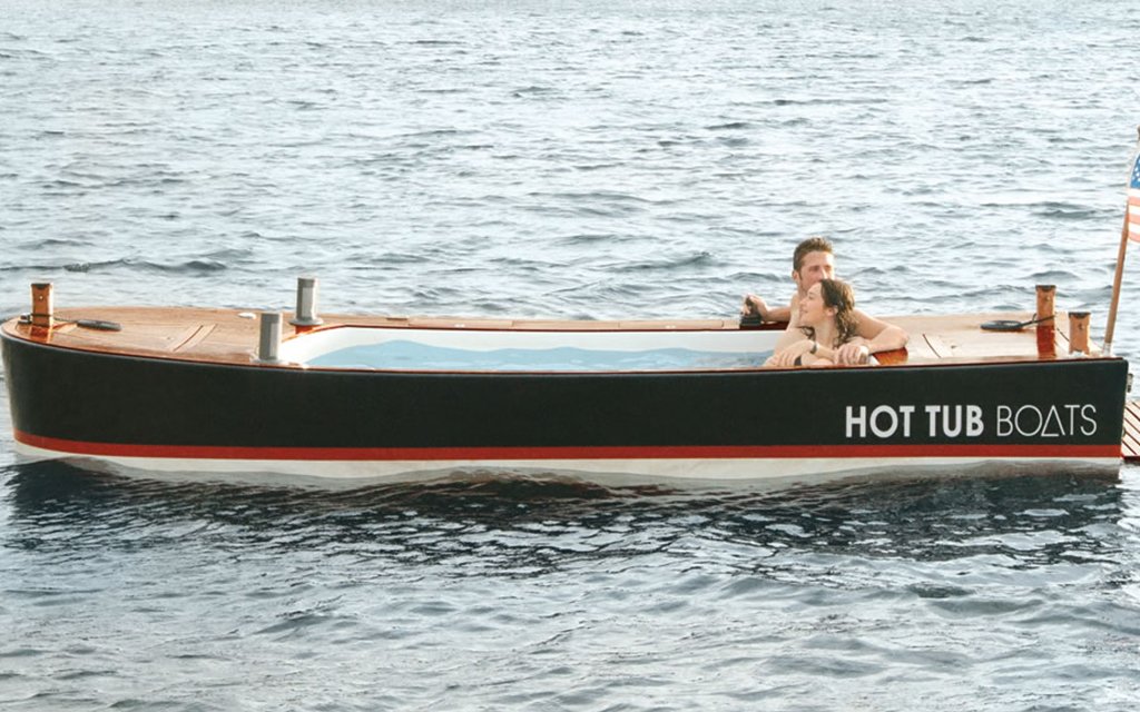 The Floating Hot Tub Boat For Sale By Hammacher Schlemmer