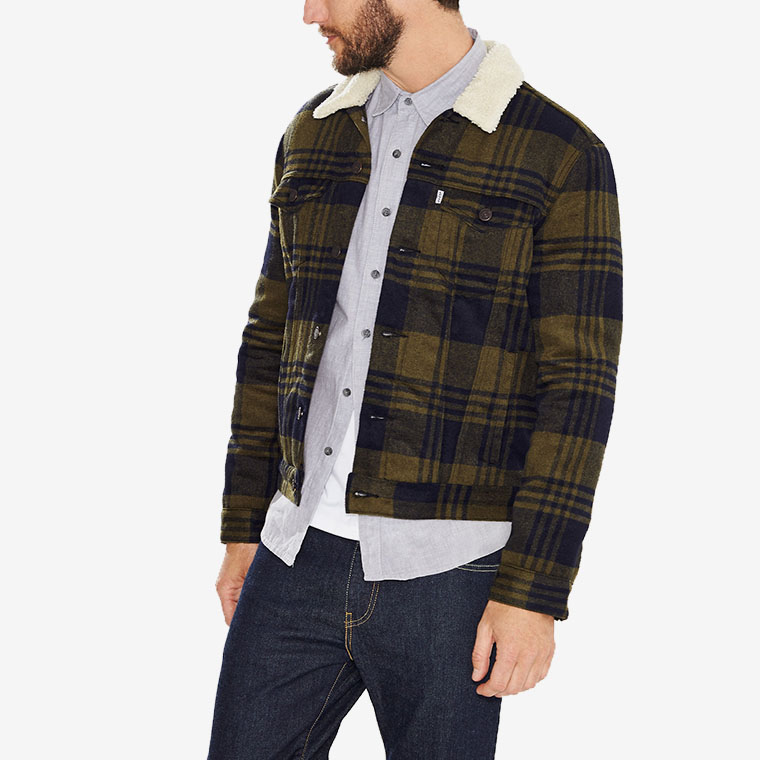 levi's flannel sherpa trucker jacket