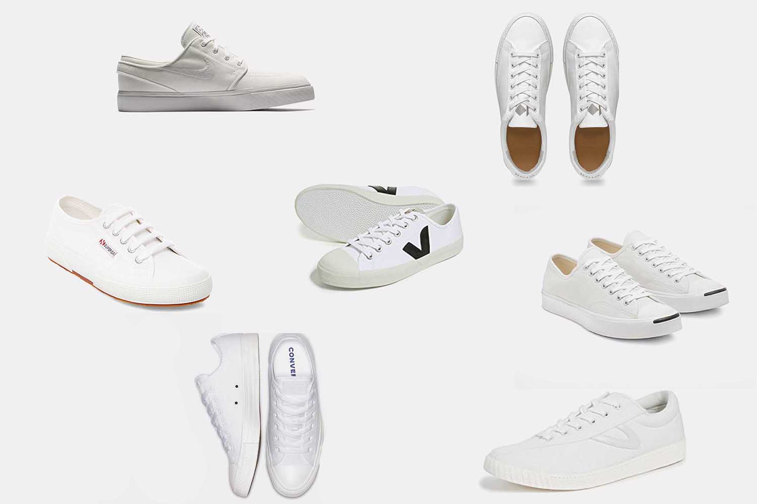 white canvas shoes