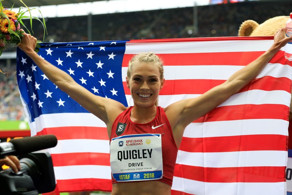 Colleen Quigley after finishing first in the Women's 3000 meters steeplechase during the ISTAF 2018 Athletics Meeting. (Abdulhamid Hosbas/Anadolu Agency/Getty)