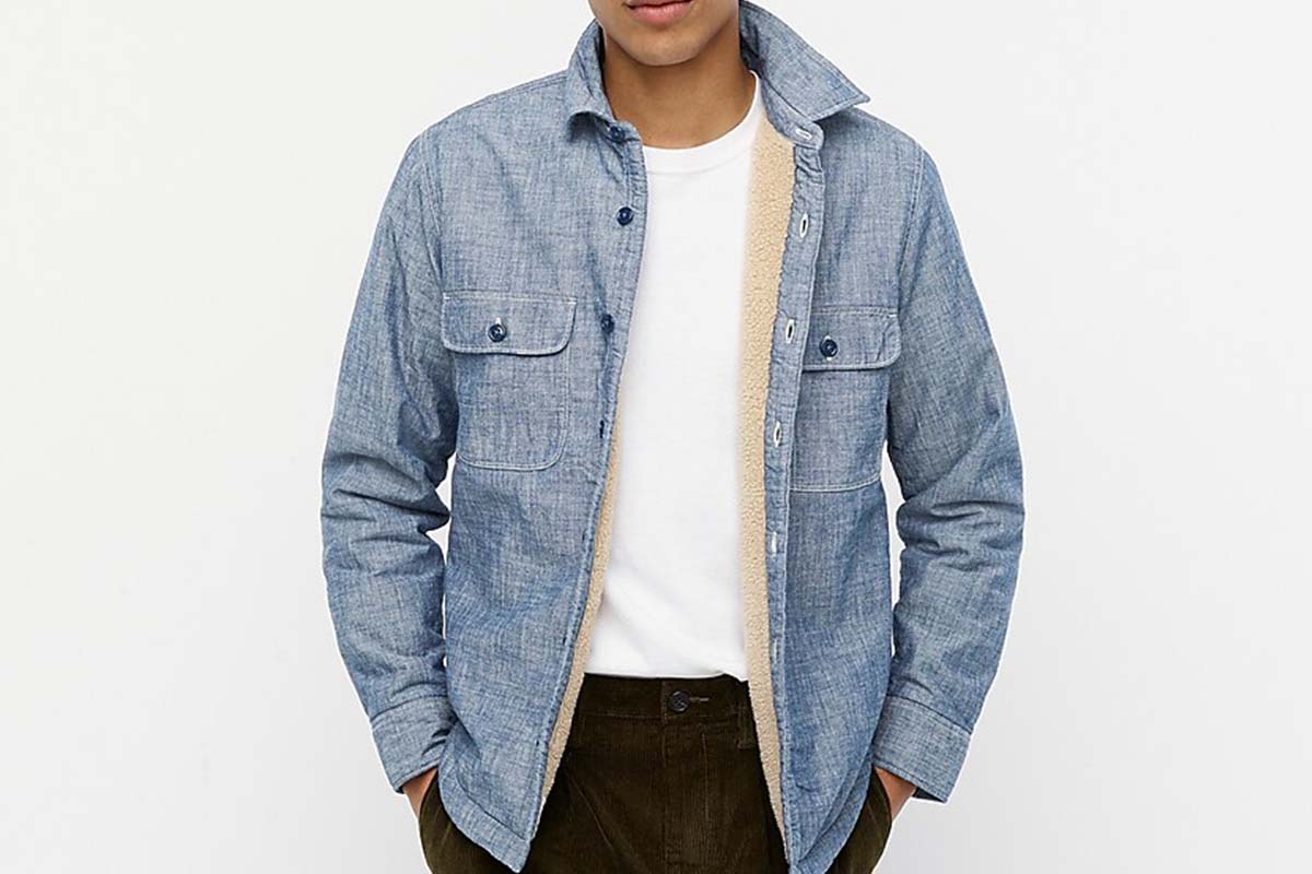 sherpa lined flannel jacket j crew