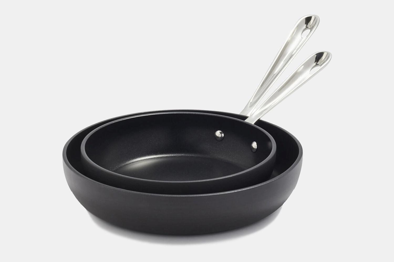 Two All-Clad HA1 Nonstick Skillets