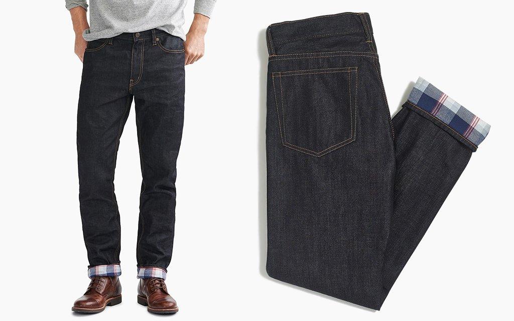 black flannel lined jeans
