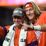 My sister and I dressed as Trevor Lawrence and Dabo Swinney for