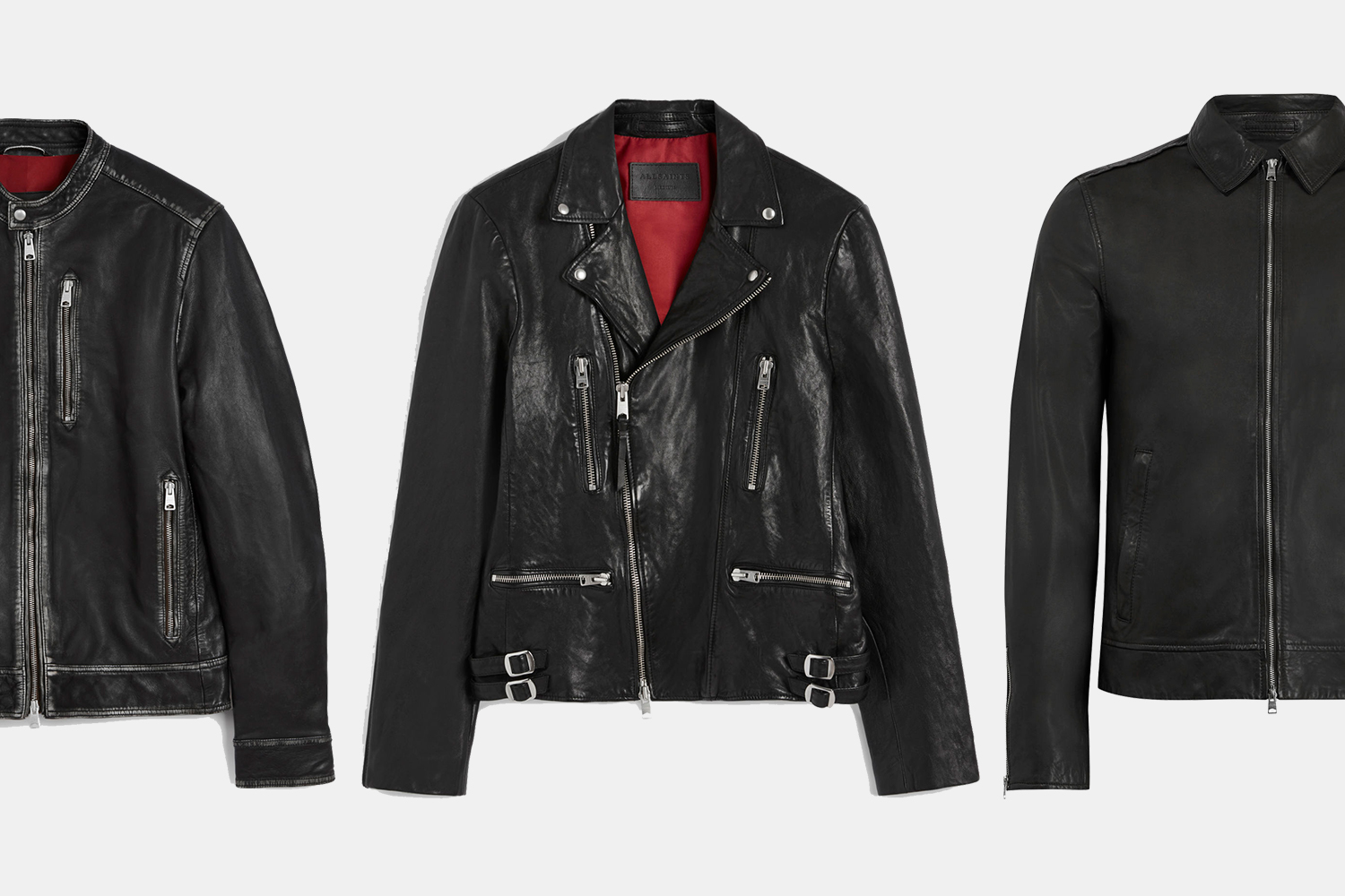 ALL SAINTS SARLS Leather Jacket SMALL Mens Black Biker Celebrity Moto Size  S | eBay