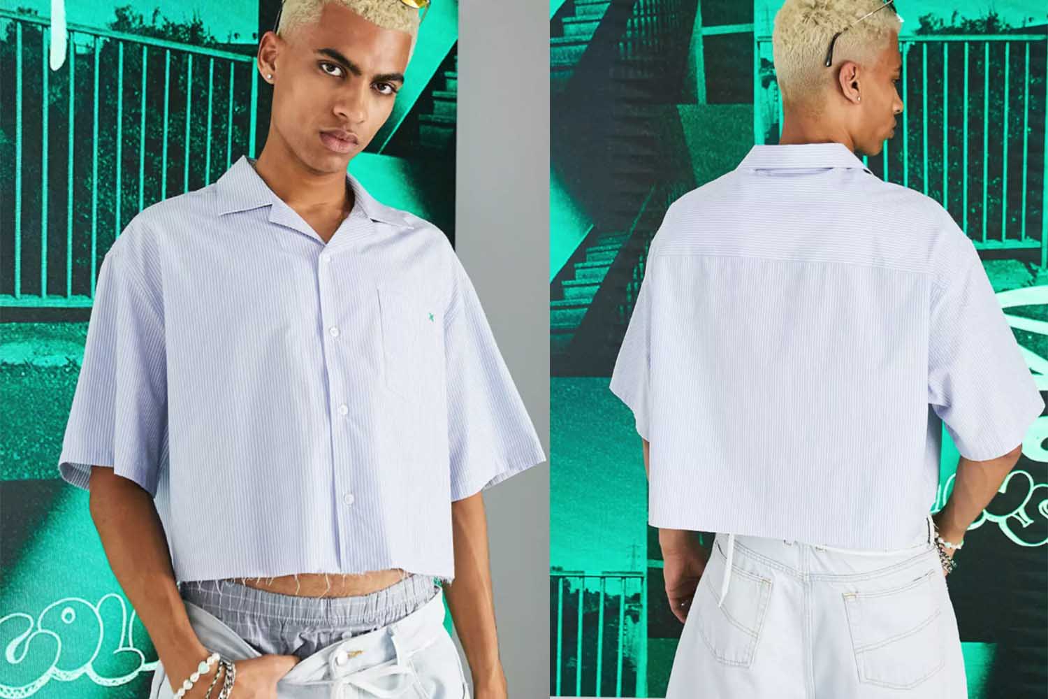 Crop top hotsell dress shirt