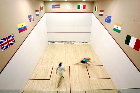 Woman compete in the 2007 Epstein Becker & Green WISPA World Squash Tour Event at The Los Angeles A