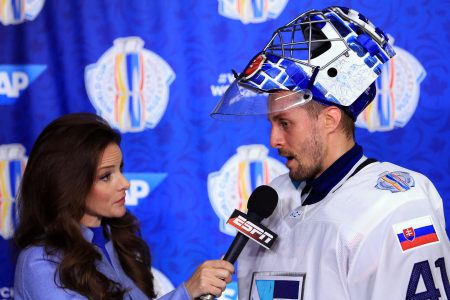 Jaroslav Halak speaks to Leah Hextall