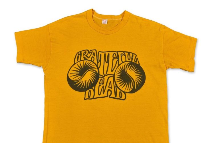 Original Grateful Dead Tour Shirt, 1979, Yellow T-Shirt, Mens Small