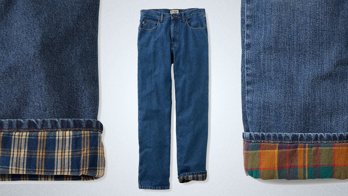 Qazel Vorrlon Men's Fleece Lined Jeans for Men Winter Warm Flannel