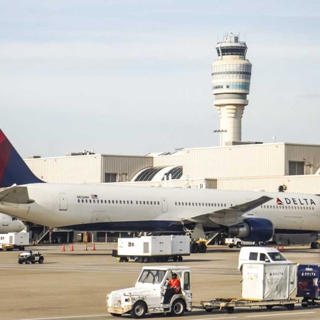 Delta airlines airplanes are seen parked at Hartsfield-Jackson International Airport in Atlanta. Delta flight attendants will now be paid before the flights take off, a first for a U.S. airline