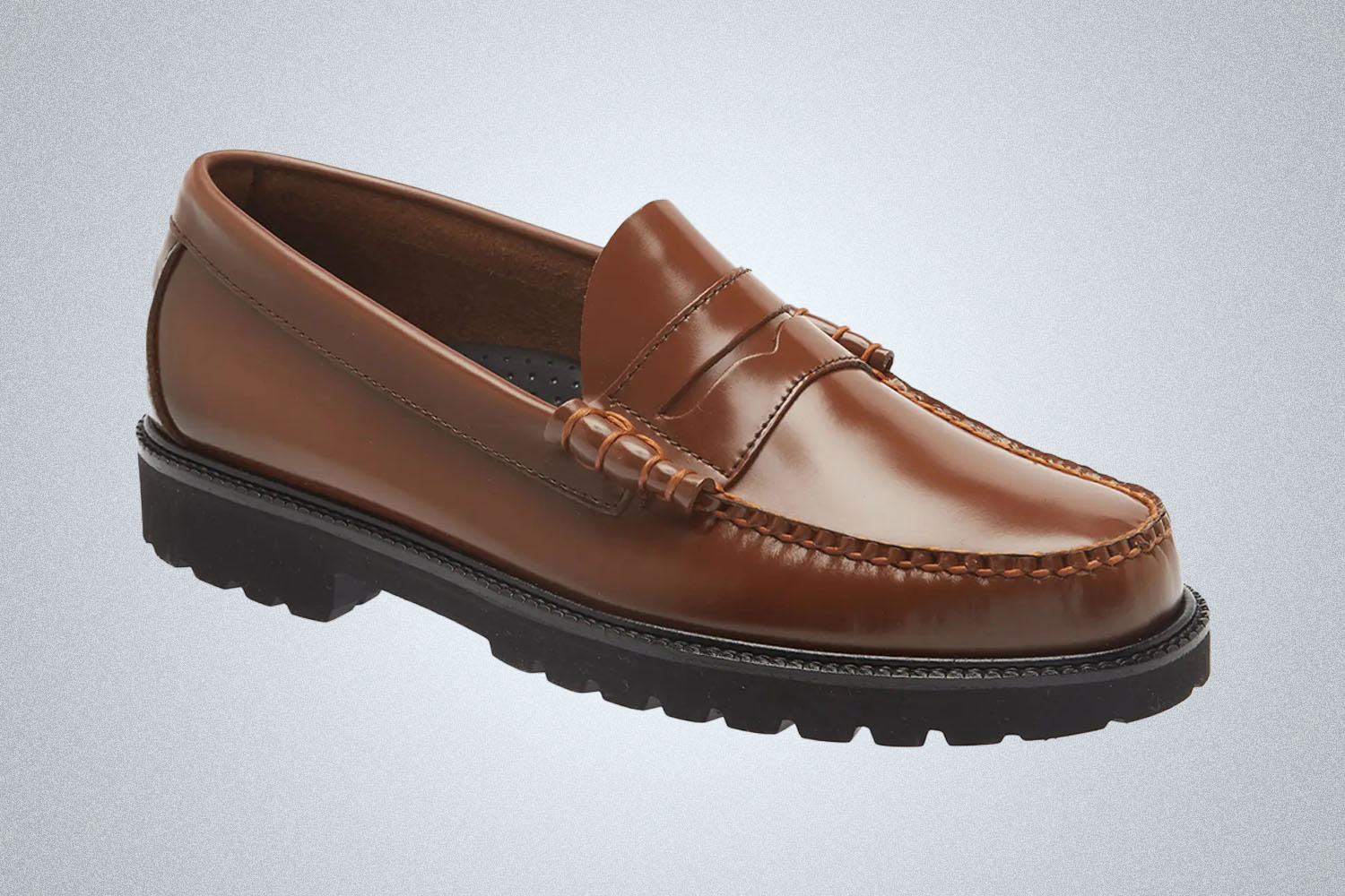 brown lug sole loafers