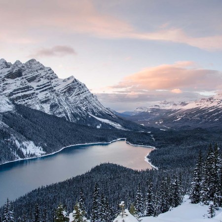 Banff National Park at sunset in winter