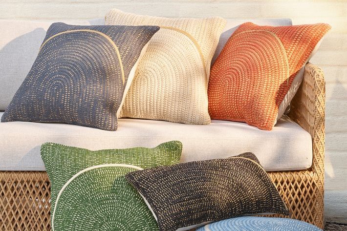 West Elm Woven Arches Indoor/Outdoor Pillows