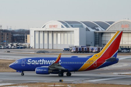 southwest airlines plane at the airport