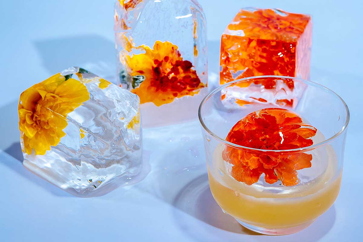 How to Make Perfectly Clear Floral Ice Cubes