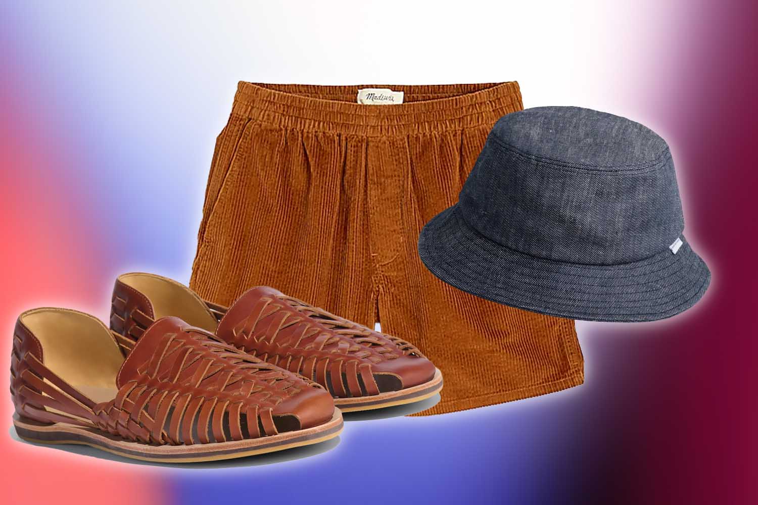 a collage of on sale items from various fourth of july sales on a washed out American Flag Background