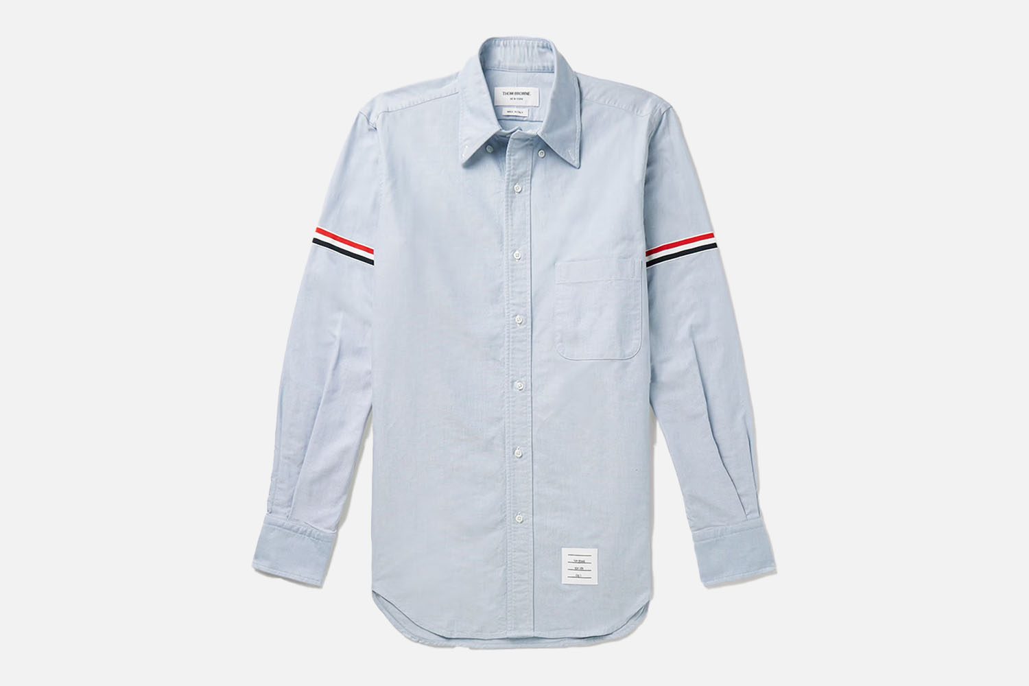 The Fashion Guy Flex: Thom Browne Button-Down Collar Grosgrain-Trimmed Cotton Oxford Shirt