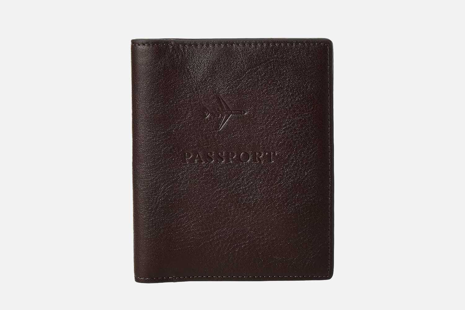 Fossil Leather RFID Blocking Passport Holder Case Wallet