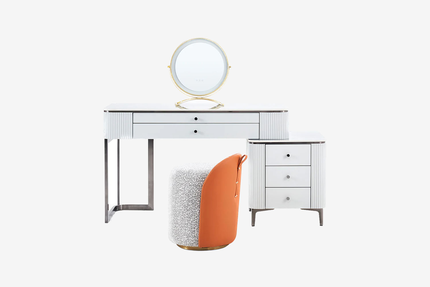 Breathing Modern Multifunctional White MDF Makeup Dressing Table