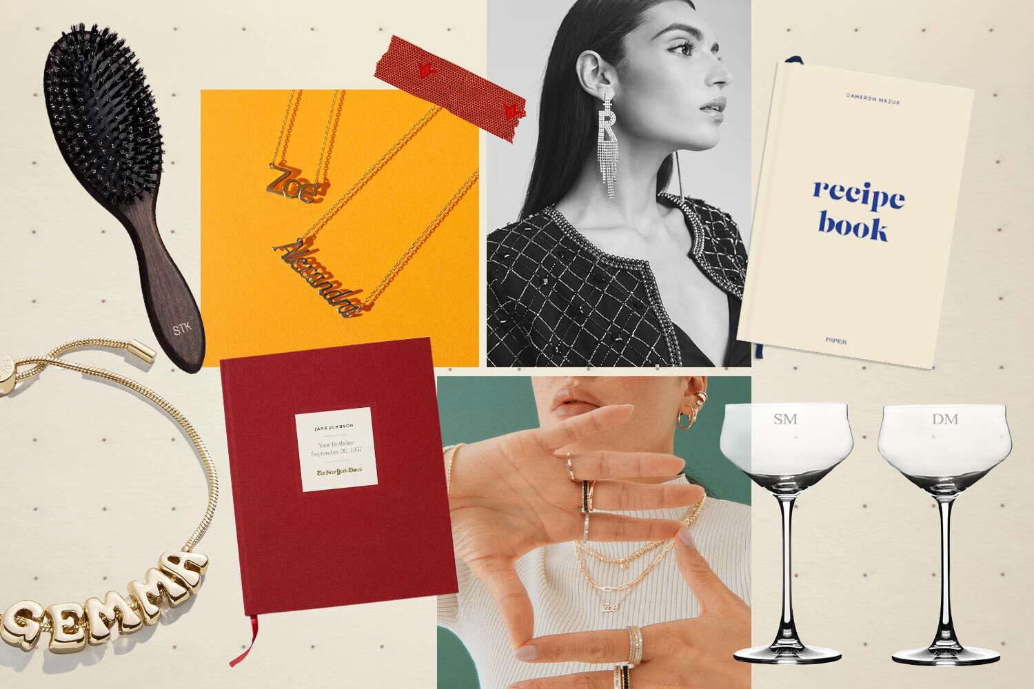 A collage of the best personalized gifts for women.