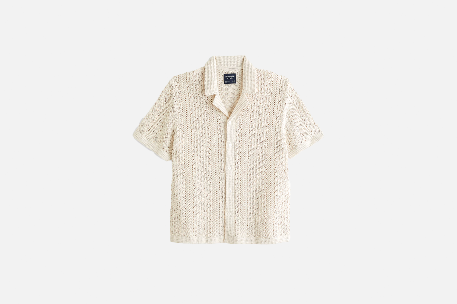 Abercrombie & Fitch Crochet-Style Stitch Button-Through Sweater Polo