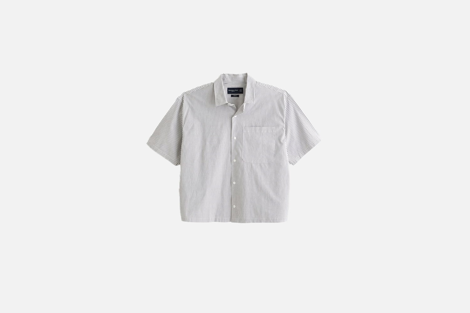 Abercrombie & Fitch Short-Sleeve Cropped Poplin Button-Up Shirt