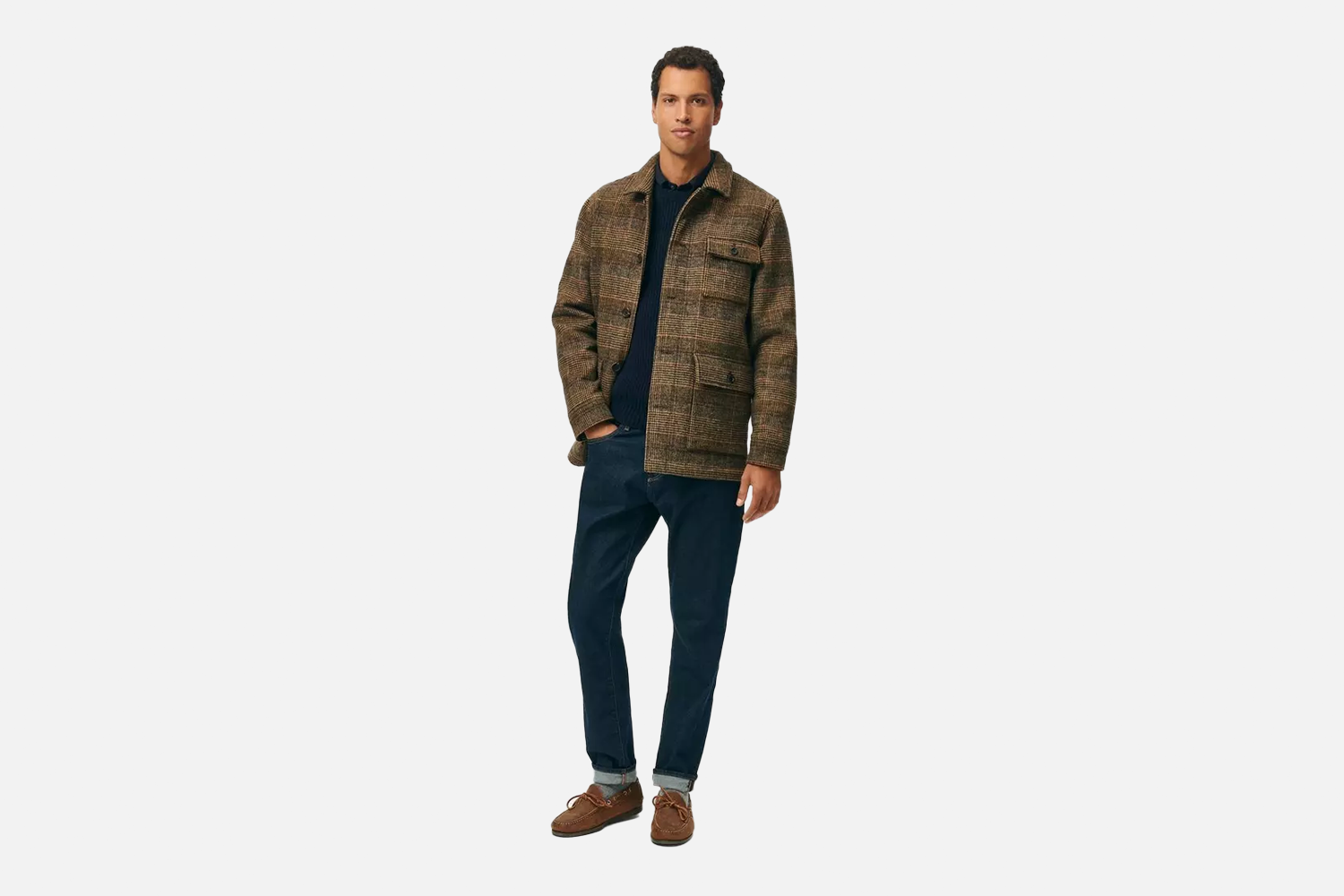 Brooks Brothers Wool-Blend Plaid Walking Coat