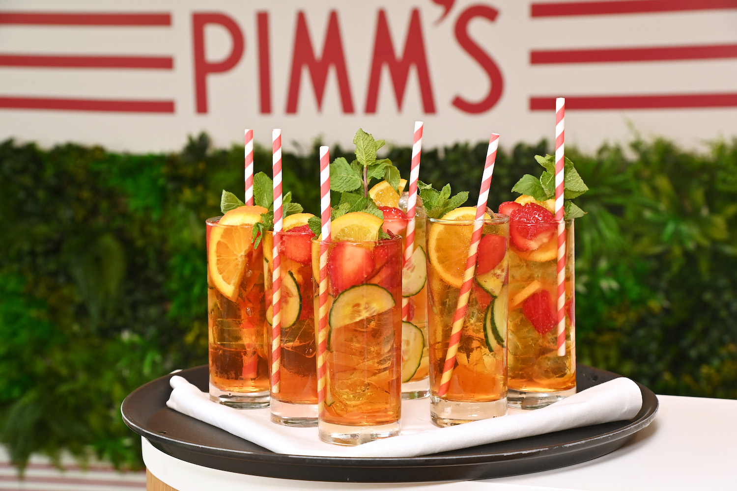 A general view of the atmosphere as PIMM's, an icon of British Summertime, hosts a selection of the hottest stars at its 2023 Wimbledon Suite, on July 6, 2023 in London, England.