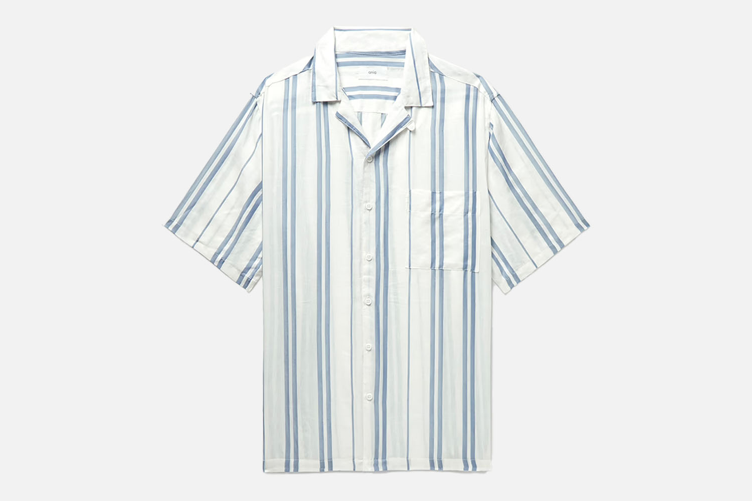 Onia Air Convertible-Collar Striped Woven Shirt