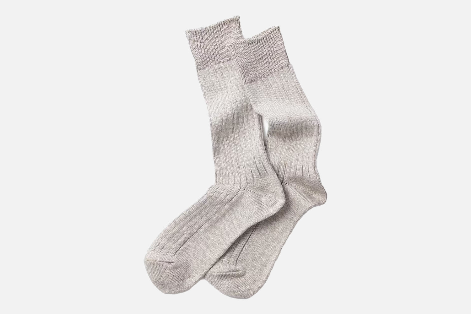 Rototo Ribbed Linen Cotton Sock