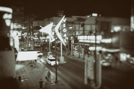 A black and white photo of Las Vegas. Here's how to do the Strip if you're looking for a low-key vacation.
