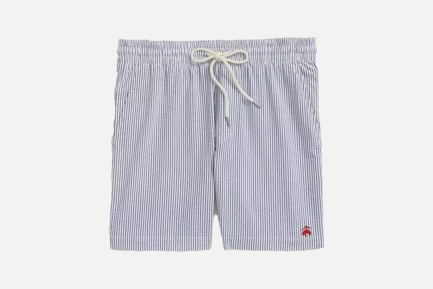 Brooks Brothers 6″ Stretch Cotton Seersucker Friday Shorts