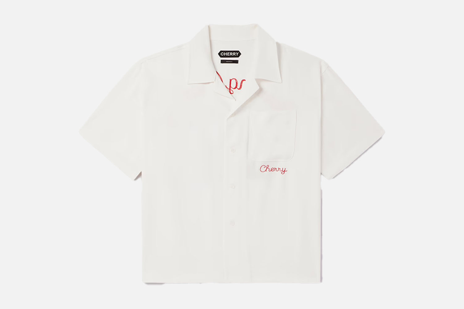 Cherry Los Angeles Logo-Embroidered Lyocell Shirt