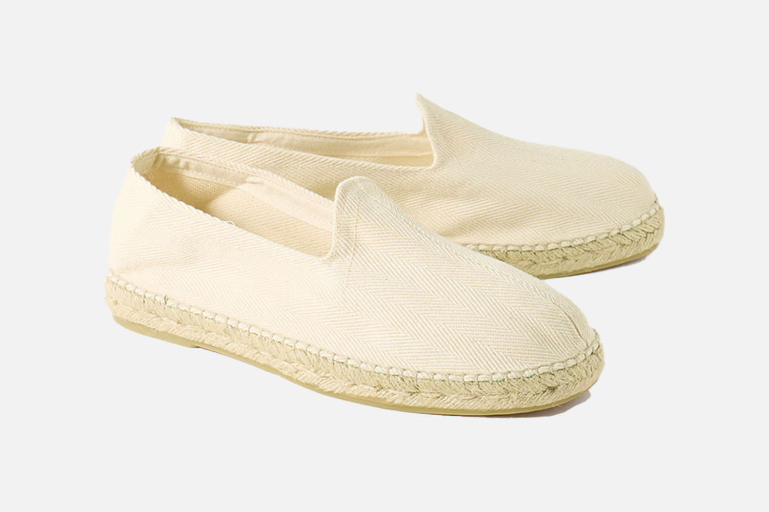 Drake’s Herringbone Cotton-Canvas Espadrilles