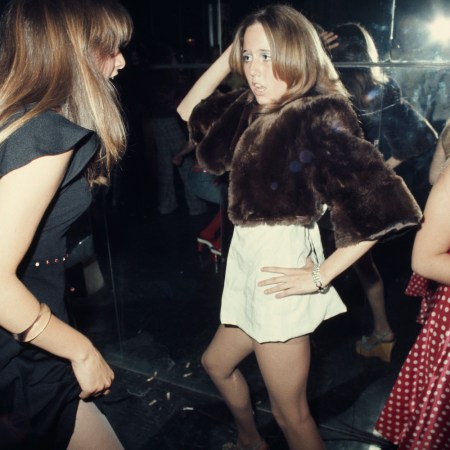 Two young women at Rodney Bingenheimer's English Disco in Los Angeles, USA, circa 1974.