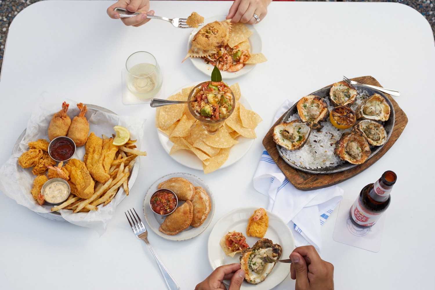 Goode Co. Seafood is a haven for seafood snacks like shrimp cocktail, smoked redfish dip, and campechana