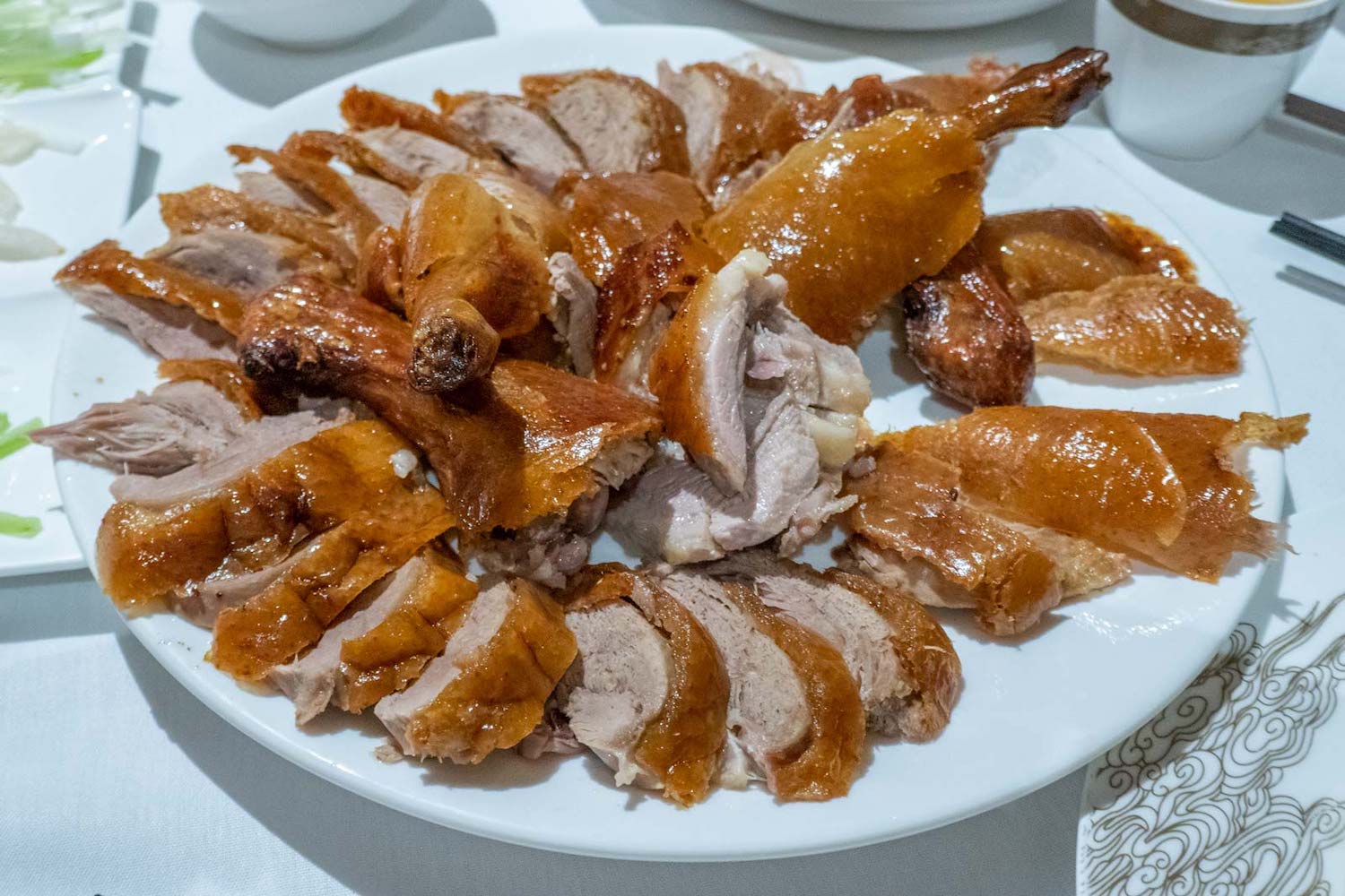 Hwa Yuan's famous peking duck is prepared at the tables of ordering guests