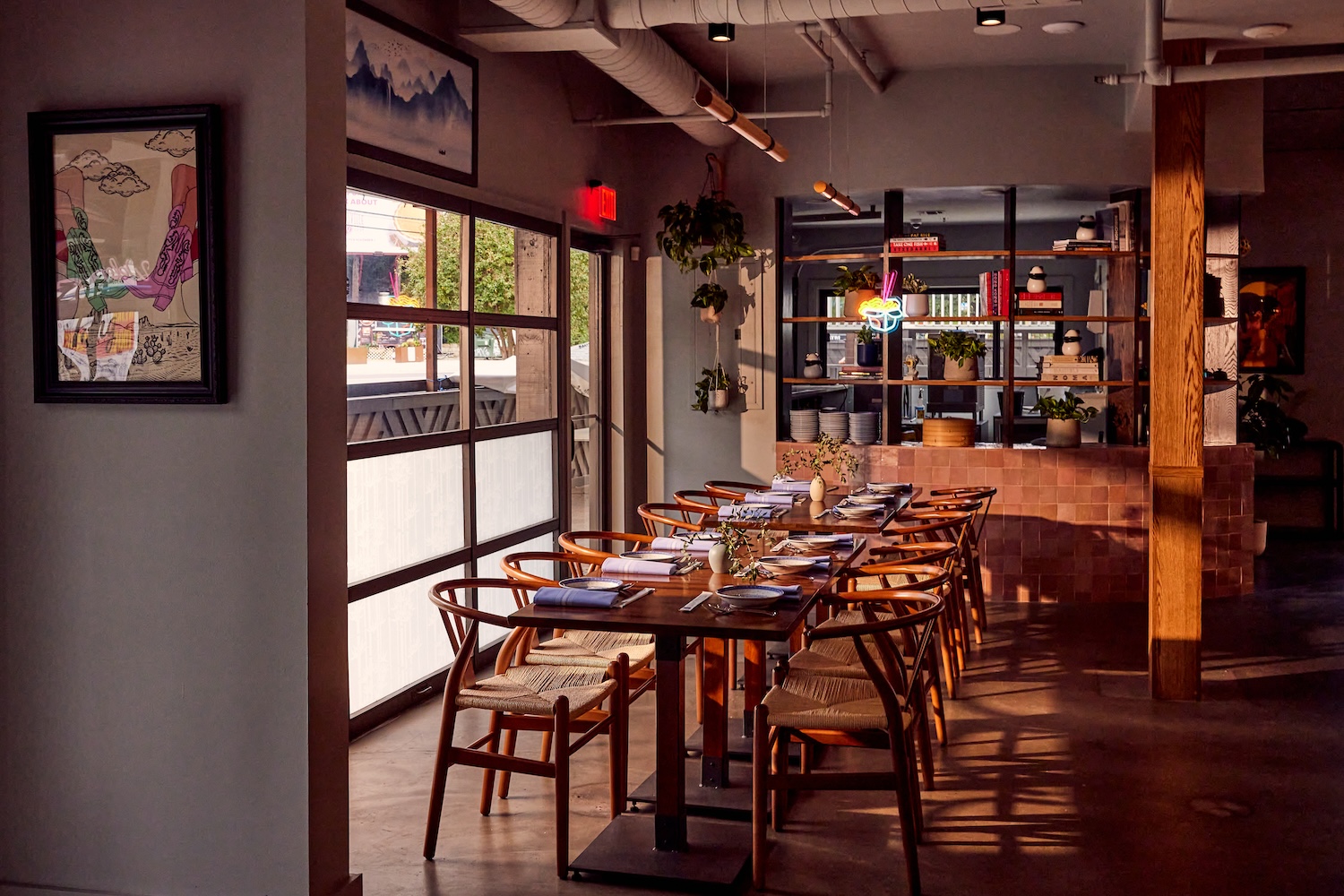 The interior of Zoé Tong, which offers modern Chinese food with a Texas brunch twist