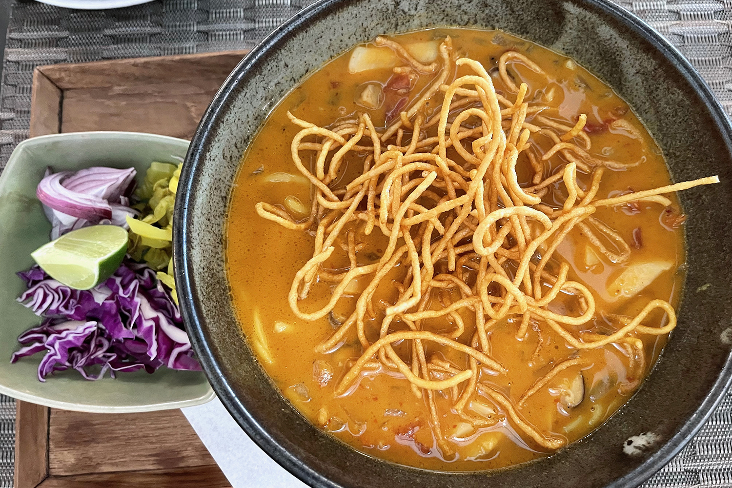 Khao soi is a popular soupy noodle dish from this region