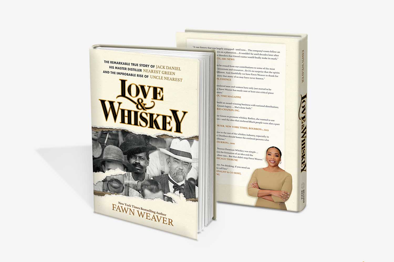 The front and back of Fawn Weaver's new book "Love & Whiskey"