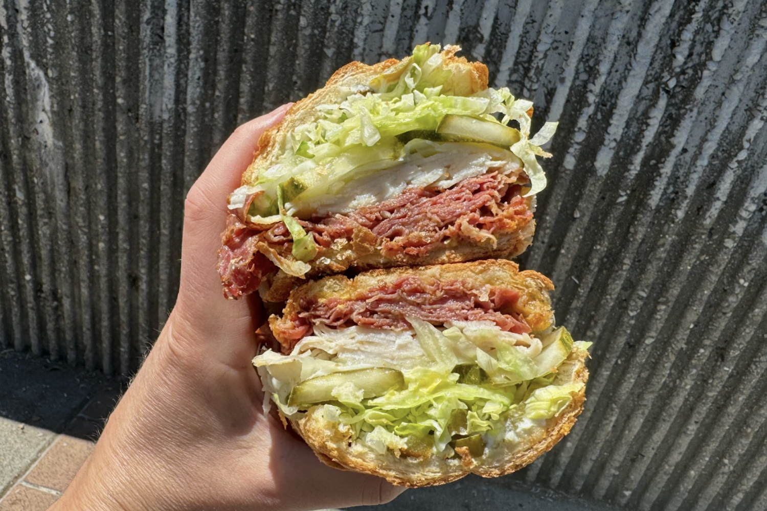 Submarine Center's "Hot Pastrami Sandwich" works masterfully alone or paired with turkey, provolone, pickles and pickled jalapenos 