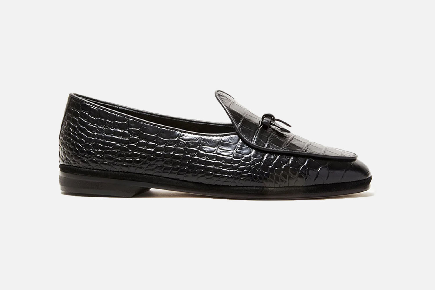 The Menswear Guy Masterpiece: Todd Snyder x Rubinacci Black Croc Leather Marphy Loafer